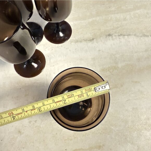 Set Of 4 Vintage Lenox ~ Espresso Brown ~ Crystal Wine Glasses 8 oz - Picture 5 of 5